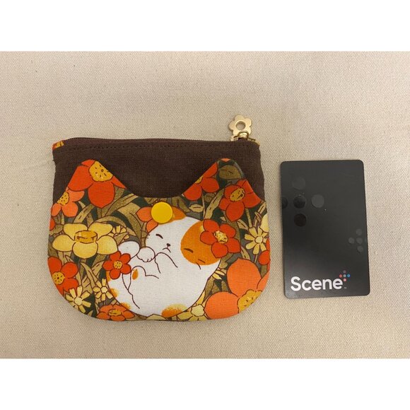 Kitty shape Pouch, Organizer Bag, Cute lotus girl Print, Gift for Cat Lovers - Picture 8 of 9